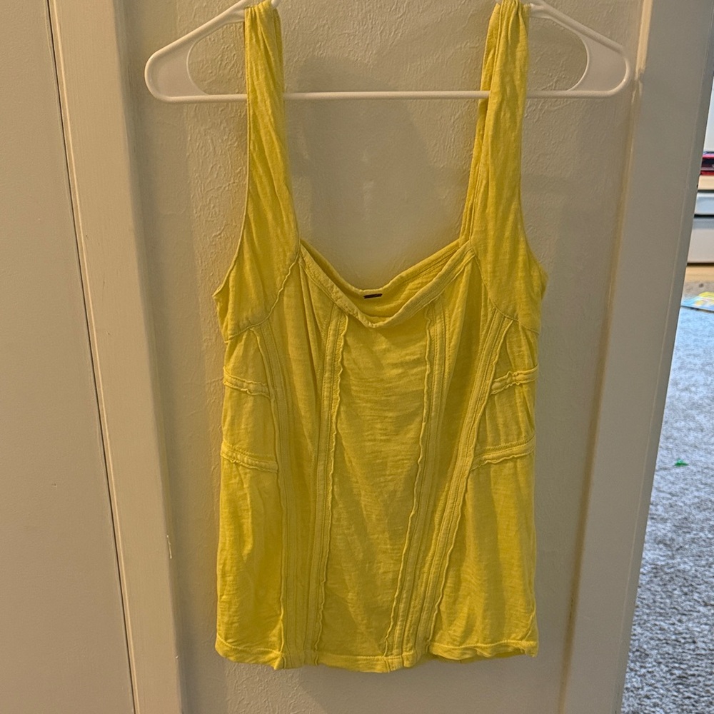 Free People Yellow Tank Top